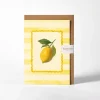 Roomytown Greeting Cards-Lemon Yellow Stripe Greetings Card