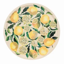 Emma Bridgewater Trays-Lemons Round Birch Tray