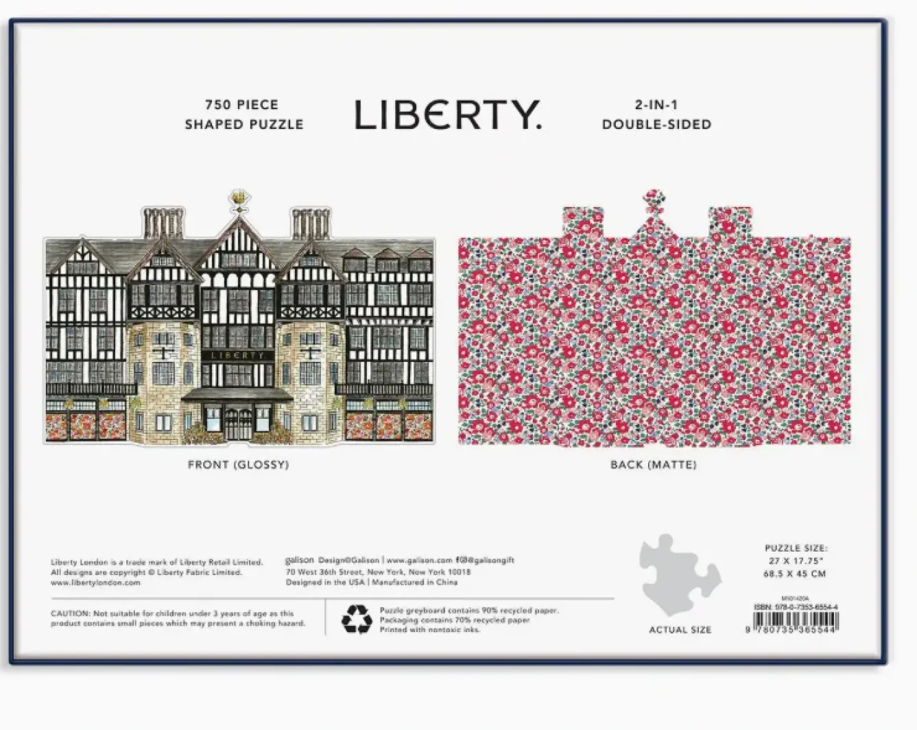 Chronicle Books Stationery-Liberty Tudor Building 750 pc Shaped Puzzle
