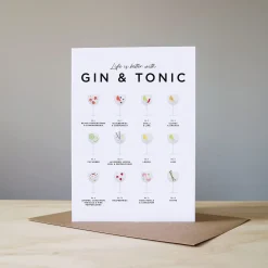 Everlong Print Co. Greeting Cards-Life is Better with Gin & Tonic Card
