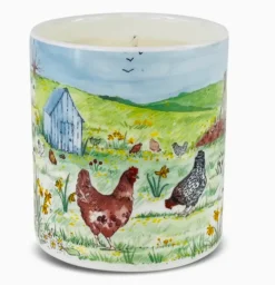 Heaven Scent Home Fragrance-Lime, Basil & Mandarin China Pot Candle - Chickens