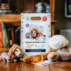 The Crafty Kit Co. Crafts|Children-Lion & Cub Needle Felting Craft Kit