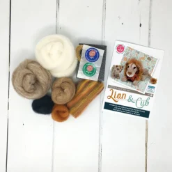 The Crafty Kit Co. Crafts|Children-Lion & Cub Needle Felting Craft Kit