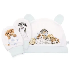 Wrendale Designs Children-'Little Paws' Dog Baby Hat and Mittens Set