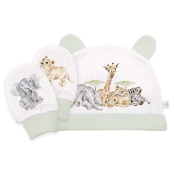 Wrendale Designs Children-'Little Savannah' African Animals Baby Hat and Mittens Set