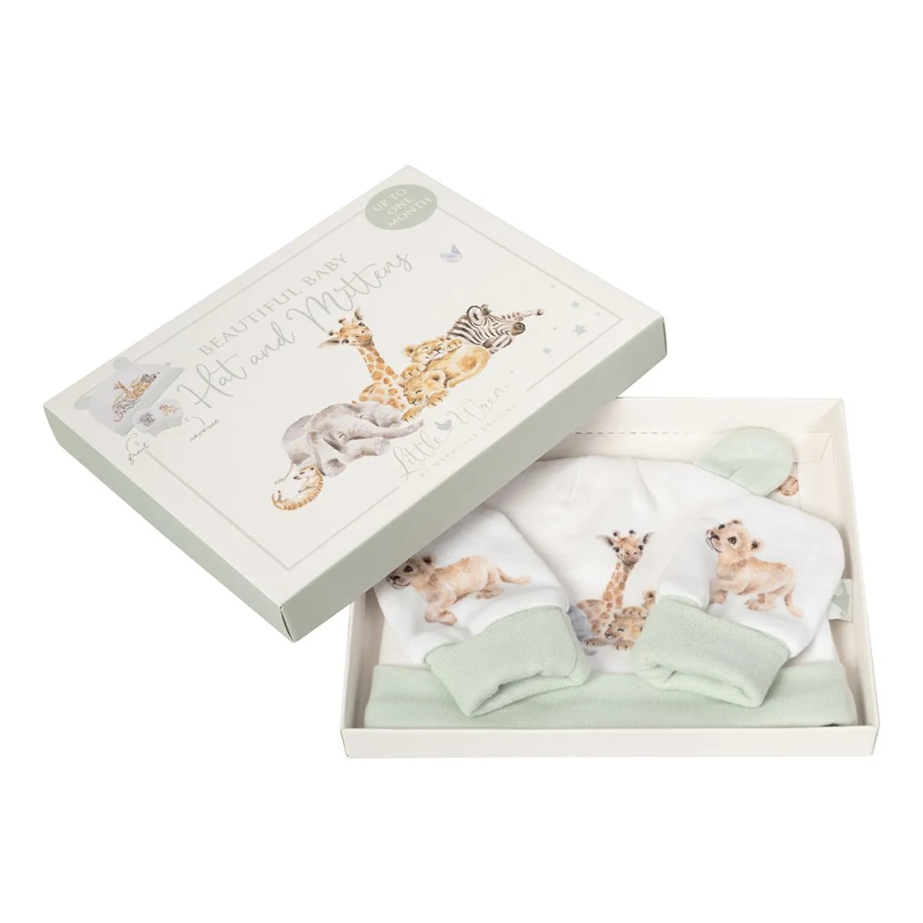 Wrendale Designs Children-'Little Savannah' African Animals Baby Hat and Mittens Set