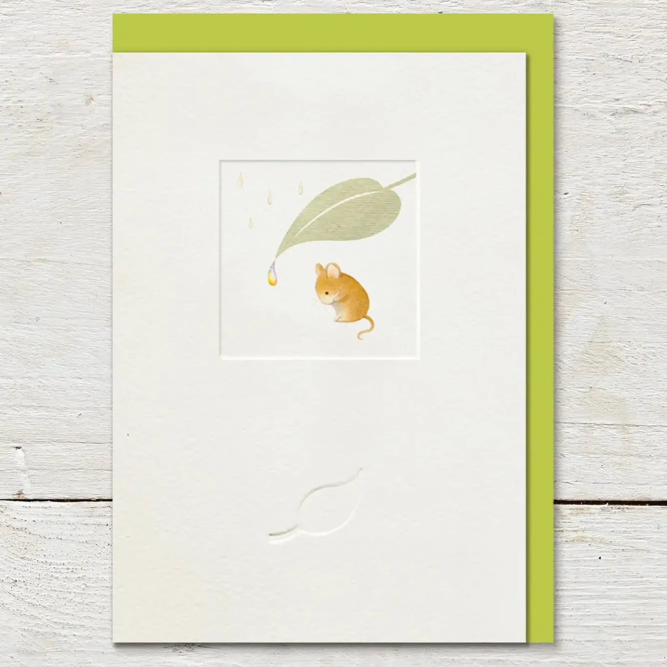 Ginger Betty Greeting Cards-Little Windows Sheltering Mouse Greetings Card