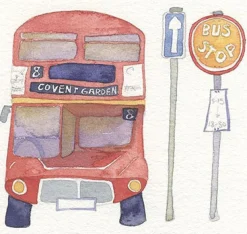 Emma Ball Art-London Bus Framed Print - Limited edition