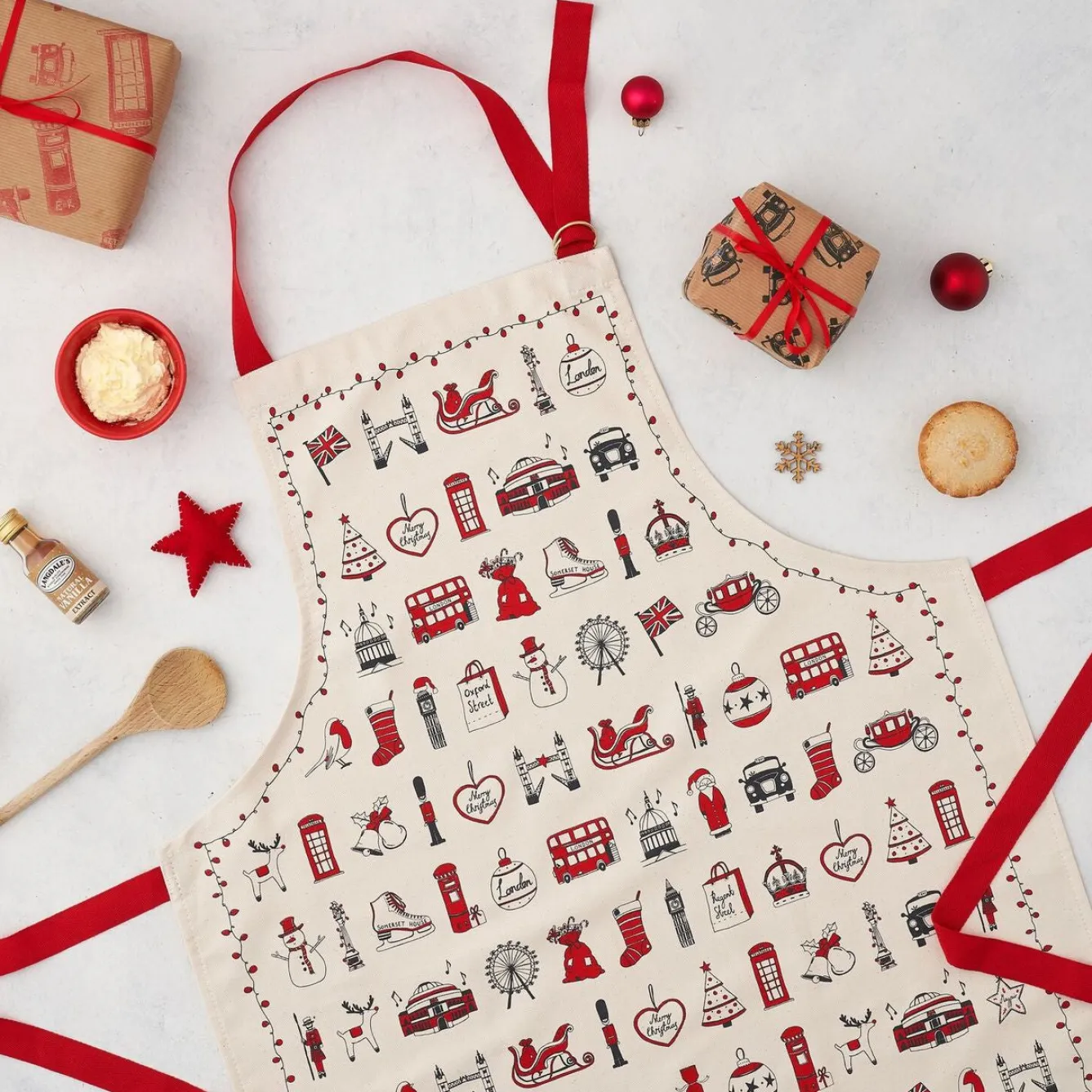 Victoria Eggs Aprons-London Christmas Apron