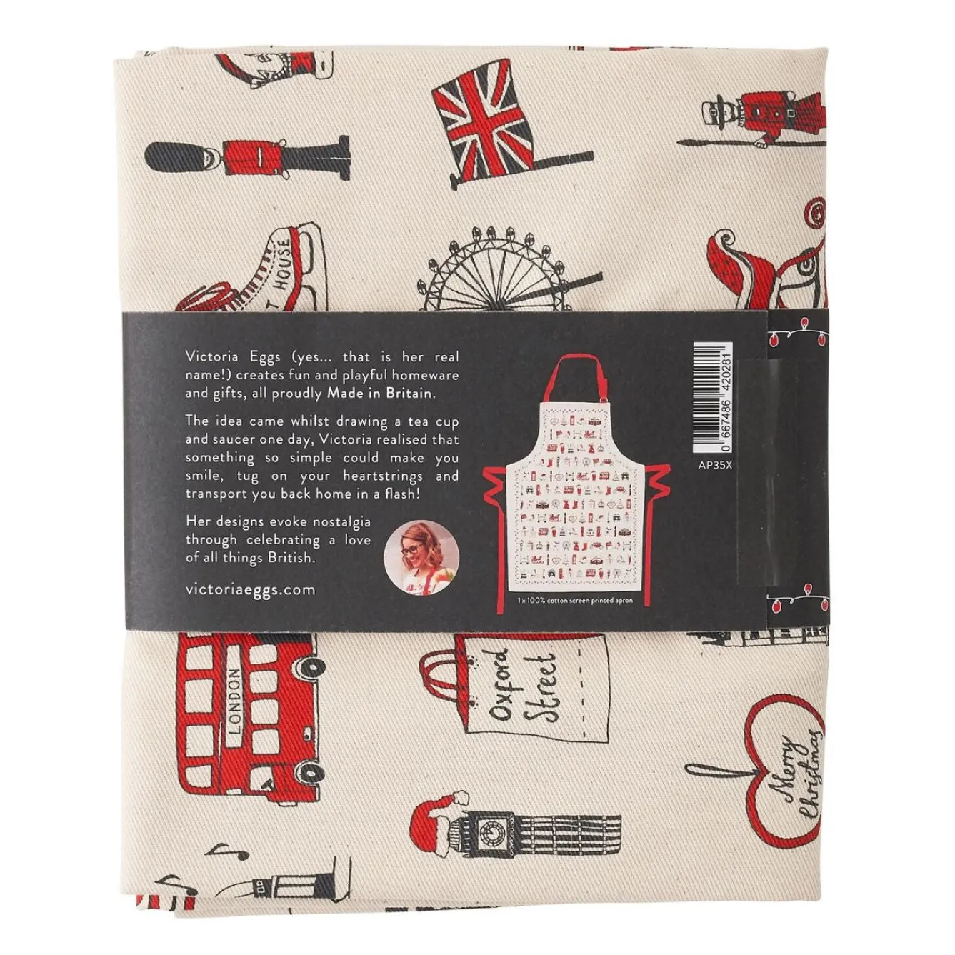 Victoria Eggs Aprons-London Christmas Apron