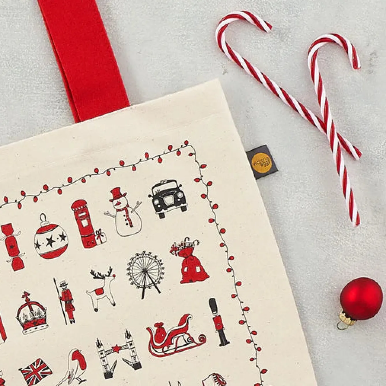 Victoria Eggs Bags-London Christmas Canvas Tote Bag