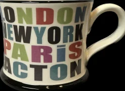 Moorland Pottery Whimsical|Places-London, New York, Paris, Acton Mug by