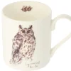 Mclaggan Smith Whimsical-Long-Eared Owl Bone China Mug