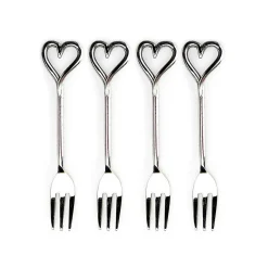 Selbrae Valentine's Day-Love Heart Pastry Forks Set of 4