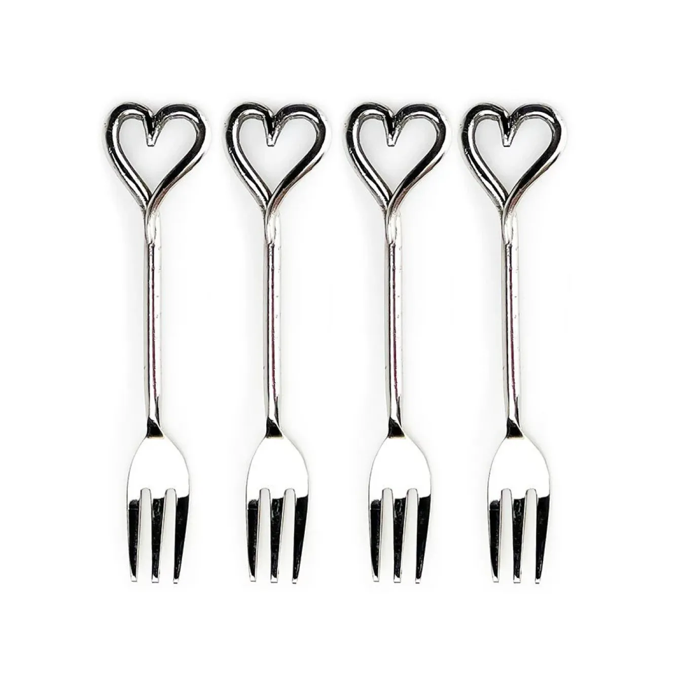 Selbrae Valentine's Day-Love Heart Pastry Forks Set of 4