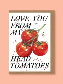Studio Frewb. Valentine's Day|Greeting Cards-Love You From My Head Tomatoes Greetings Card