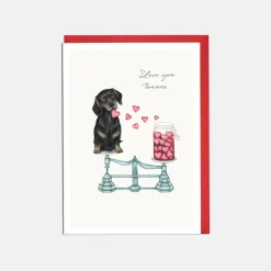 Lottie Murphy Valentine's Day-'Love You Tonnes' Dachshund Valentine's Card