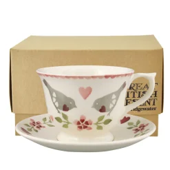 Emma Bridgewater Valentine's Day-Lovebirds Large Teacup & Saucer Boxed
