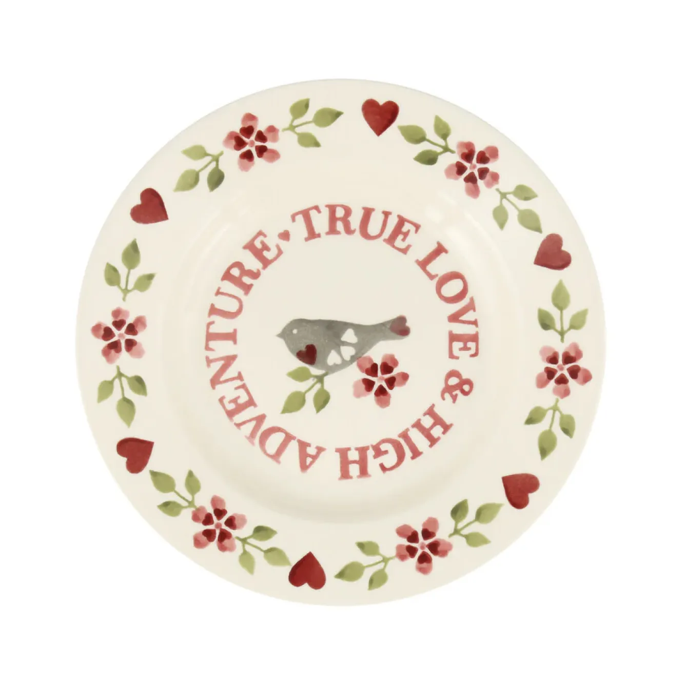 Emma Bridgewater Valentine's Day|Plates-Lovebirds True Love 8 1/2 Plate