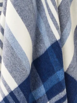 Bronte Moon Pillows & Throws-Lulworth Harbor Blue Merino Lambswool Throw