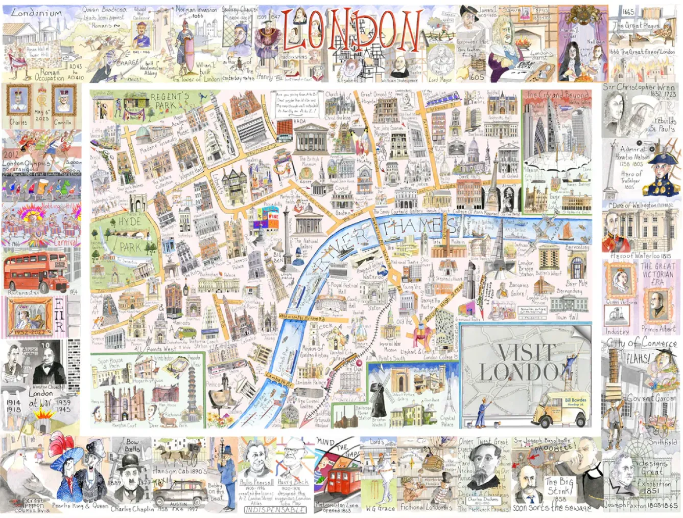 All Jigsaw Puzzles Puzzles-Map of London 1000 Piece Jigsaw Puzzle