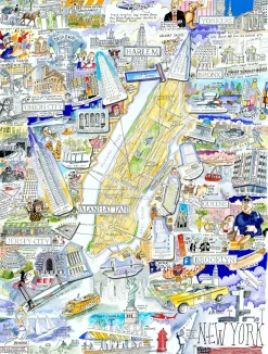 All Jigsaw Puzzles Puzzles|Children-Map of New York City 1000 Piece Jigsaw Puzzle