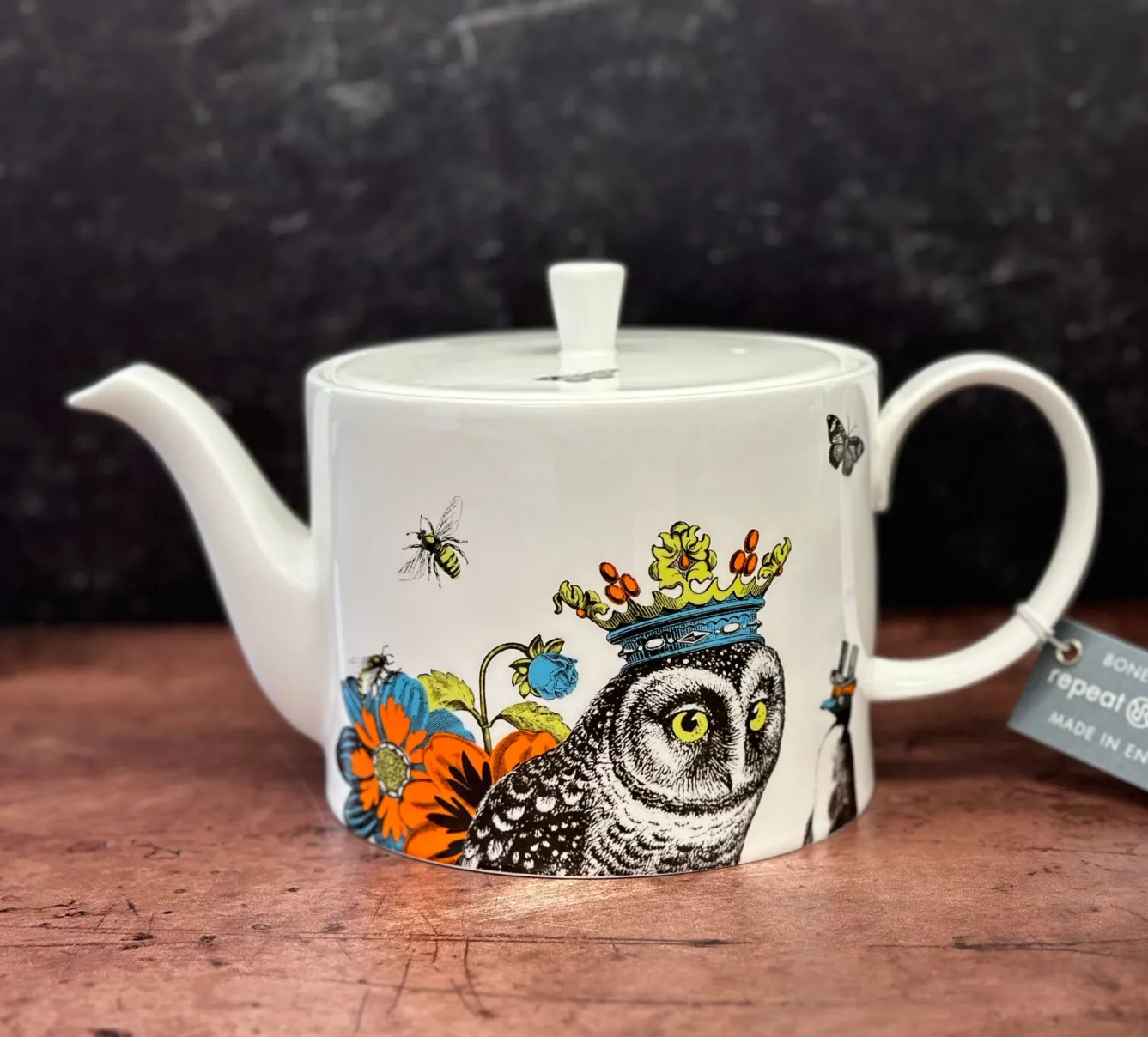 Repeat Repeat Tea|Teapots-Menagerie Hoot Teapot