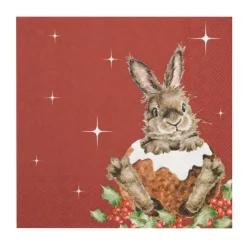 Wrendale Designs Napkins-'Merry Little Christmas' Rabbit Paper Napkins