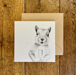 Katherine Sheard Designs Greeting Cards-Merry Squirrel Greetings Card