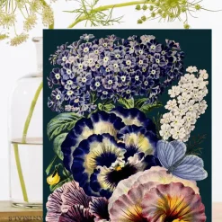 Madame Treacle Greeting Cards-Midnight Pansies Card