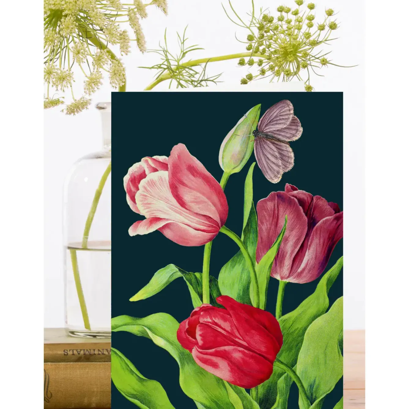 Madame Treacle Greeting Cards-Midnight Tulips Card