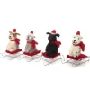 Amica Felt Christmas Decorations|Christmas-Mini Sitting Dog on Sledge - Schnauzer