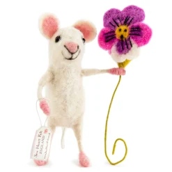 Sew Heart Felt Children-Mouse Holding Pansy