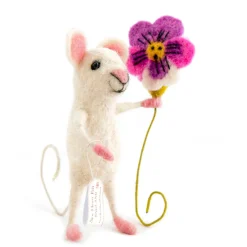 Sew Heart Felt Children-Mouse Holding Pansy