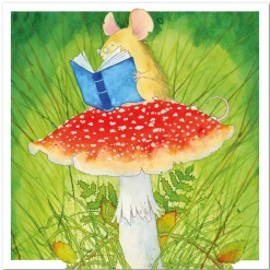 Emma Ball Greeting Cards-Mouse on a Toadstool Greetings Card
