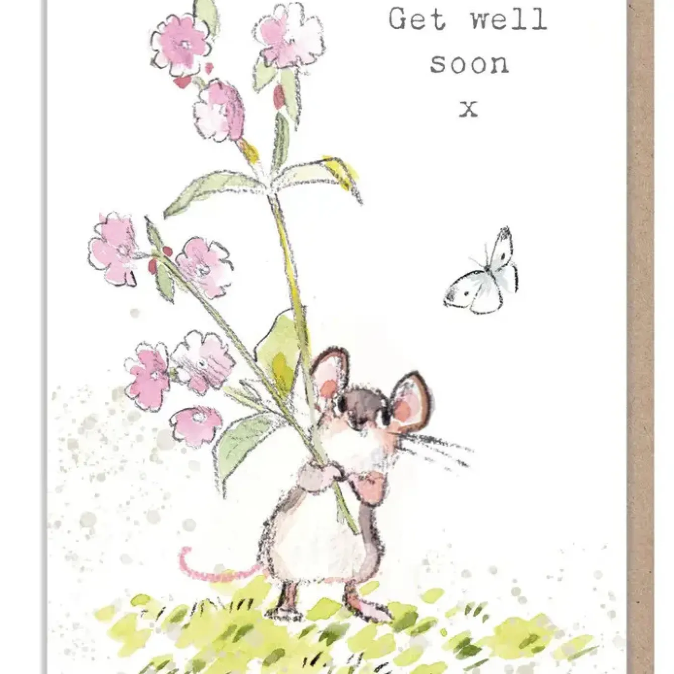 Paper Shed Design Greeting Cards-Mouse "Get Well Soon" Greetings Card