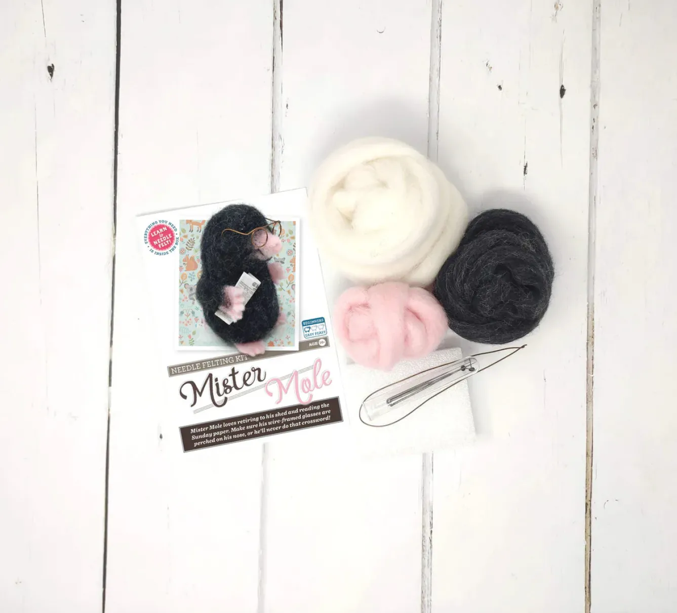 The Crafty Kit Co. Crafts-Mr. Mole Needle Felting Kit