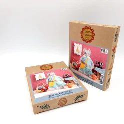 Corinne Lapierre Crafts|Children-Mrs. Cat Loves Knitting Wool Mix Felt Craft Kit