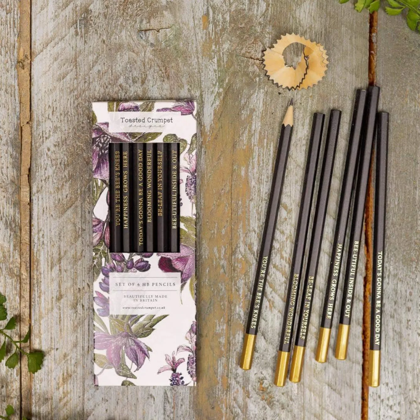 Toasted Crumpet Stationery-Mulberry Set of 6 Pencils