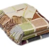 Bronte Moon Pillows & Throws|Bright Colors-Multiblock Geometric Beige Multi Merino Lambswool Throw