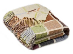 Bronte Moon Pillows & Throws|Bright Colors-Multiblock Geometric Beige Multi Merino Lambswool Throw