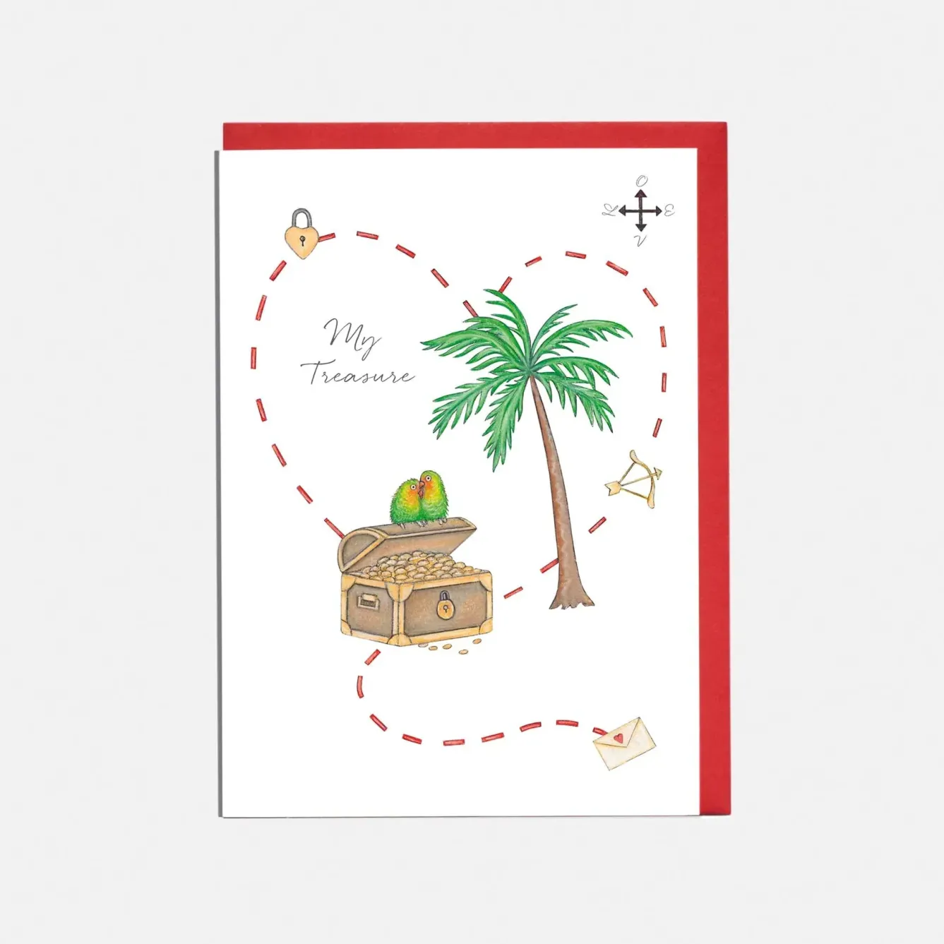 Lottie Murphy Valentine's Day-'My Treasure' Treasure Map Valentine's Card
