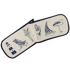 Victoria Eggs Oven Gloves/Mitts-Nautical Beachscape Double Oven Glove