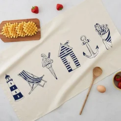 Victoria Eggs Tea|Tea Towels-Nautical Beachscape Tea Towel