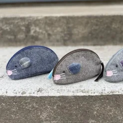 Earth Squared Bags Bags-Navy Herringbone Juniper Mouse Purse