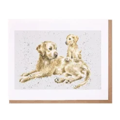 Wrendale Designs Greeting Cards|Children-'Nora and Meg' Golden Labrador Greetings Card