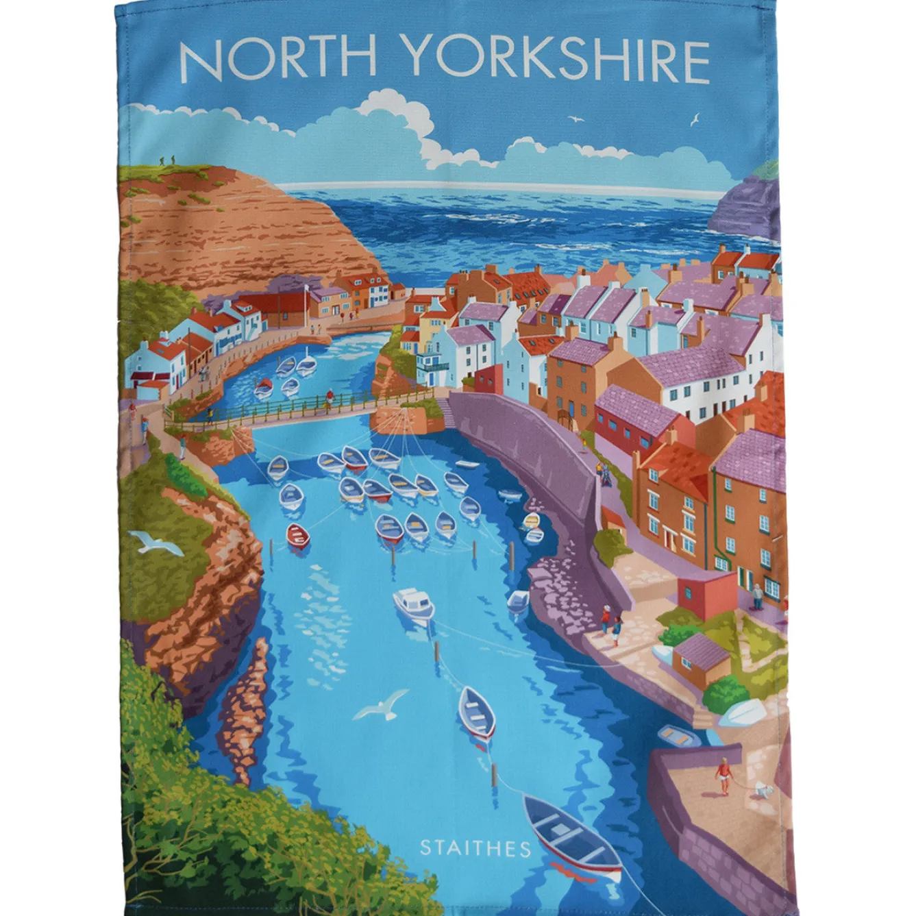 Town Towels Tea|Tea Towels-North Yorkshire - Staithes Tea Towel