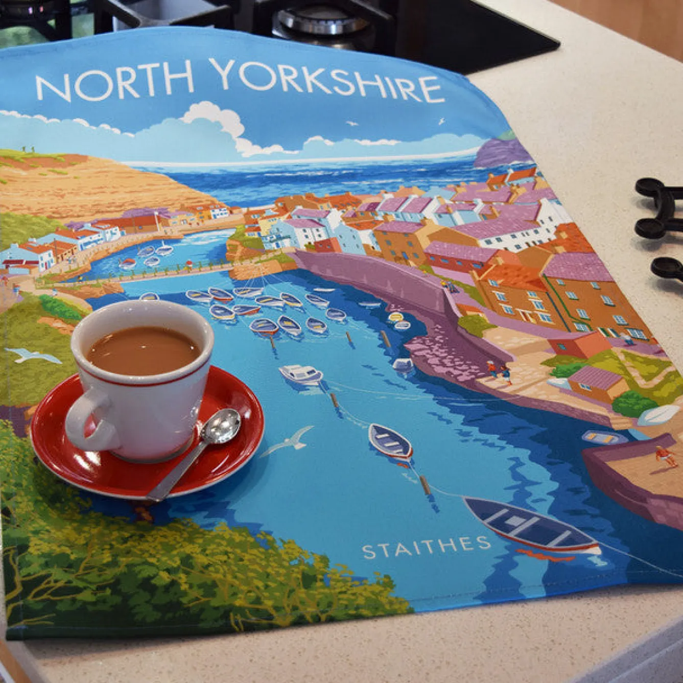 Town Towels Tea|Tea Towels-North Yorkshire - Staithes Tea Towel