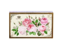 Elite Tins Flowers & Fruits|Storage-Nostalgia Roses Hinged Lid Tin