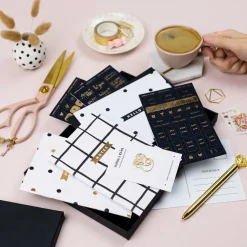 Notes & Clips Stationery-Notes & Clips Black & Gold Stationery Box